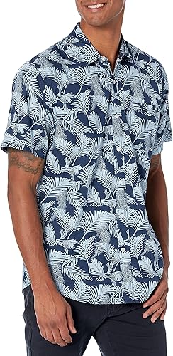 Essentials Men's Regular-Fit Short-Sleeve Print Shirt